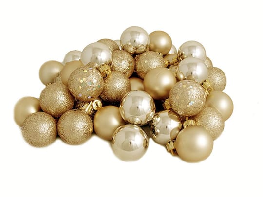60ct Champagne Gold Shatterproof 4-Finish Ball Ornaments